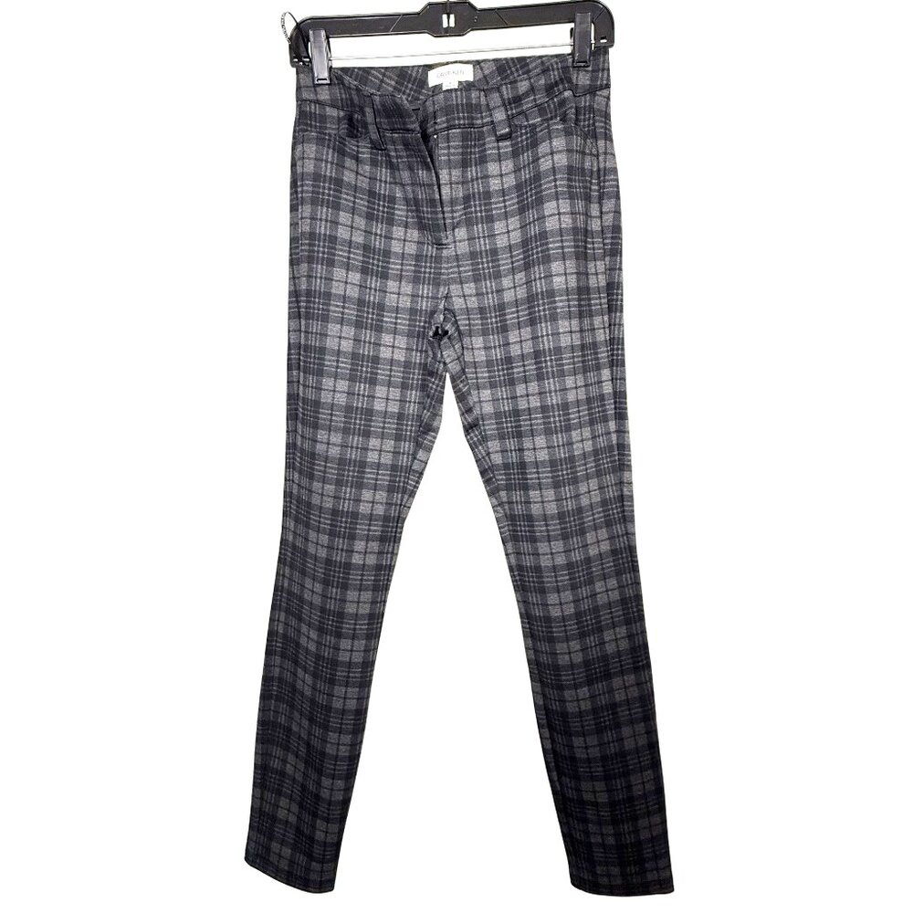 Calvin Klein Plaid Ankle Pants Size 4 Gray Work Office